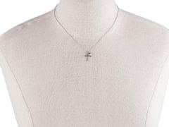 Kraftika 1ks crystal křížek náhrdelník z nerezové oceli s broušenými