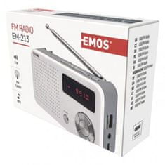 Emos Rádio s mp3 EM-213 E0086, bílo-šedé 2618002600