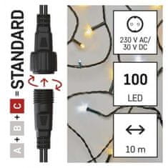 Emos D1AN02 Standard LED spojovací vánoční řetěz blikající, 10 m, venkovní, teplá/studená bílá 1550013002