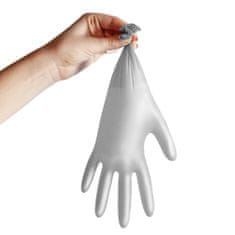 Espeon Nitrilové rukavice NITRIL SPARKLE 100 ks, nepudrované S, perleťově stříbrné
