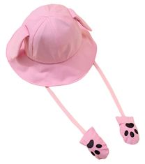 Beauty Girls Letní klobouček s pohyblivýma ušima - Růžový