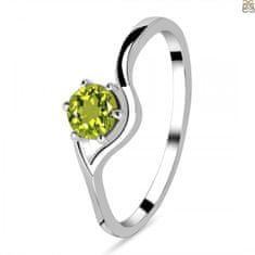 Klenoty Amber Luxusní stříbrný prsten s peridotem Special Moment Velikost: 52