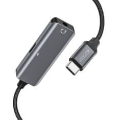 Tech-protect Ultraboost adaptér USB-C - 3.5mm jack / USB-C, šedý