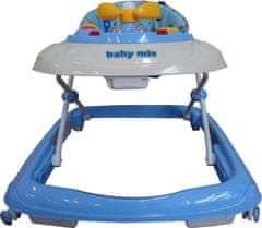 Dětské chodítko Baby Mix s volantem a silikonovými kolečky modré