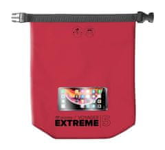 CellularLine Vodotěsný vak s kapsou na mobilní telefon Cellularline Voyager Extreme, 5l, červený