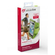 CellularLine Sportovní neoprénové pouzdro CellularLine ARMBAND RUNNING, pro smartphony do velikosti 5,2", limetková