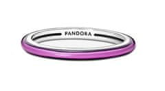 Pandora Minimalistický stříbrný prsten s fialovým smaltem 199655C01 (Obvod 52 mm)