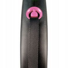Flexi Vodítko pro psa Black Design černé/růžové S 5m 