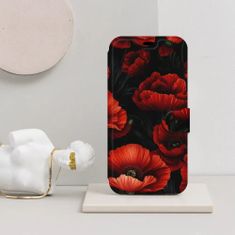 Mobiwear Flip pouzdro na mobil Samsung Galaxy A15 / A15 5G - VP45S Temné červené květy