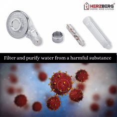 Herzberg HG-8023: Osobní sprchová hlavice - Antibakteriální aktivační mineralizační kuličková sprchová hlavice