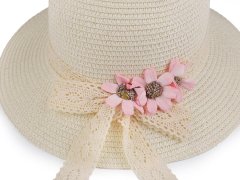 Kraftika 1ks pudrová dívčí letní klobouk / slamák