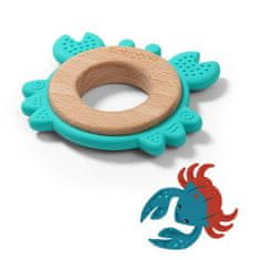 BabyOno Kousátko dřevěno-silikonové Crab