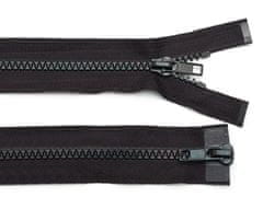 INTEREST Zip kostěný 5 mm dělitelný 2 jezdce / dvoucestný 65 cm bundový - černý