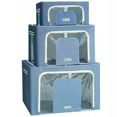 INNA Krabice na oblečení odstíny modré 3 silné vodotěsné skládací krabice na textil modrá barva