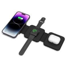 Tech-protect A24 3in1 bezdrátová nabíječka na mobil / Apple Watch, černá