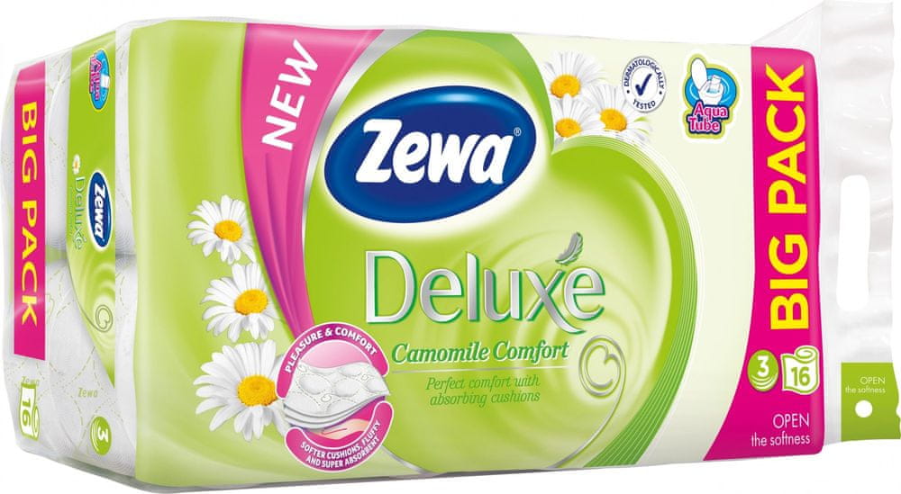 Levně Zewa Toaletní papír Deluxe Camomile Comfort 3vrstvý, 16 rolí
