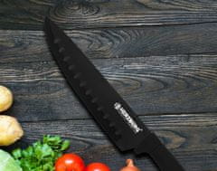Herzberg 8dílná sada nožů s akrylovým stojánkem, černá
