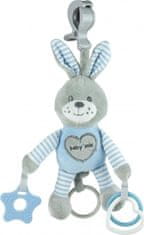 Baby Mix Plyšová hračka s vibrací Baby Mix králík modrý