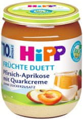 HiPP BIO Ovocný duet Broskev - Meruňka s tvarohovým krémem od 10. měsíce, 160 g