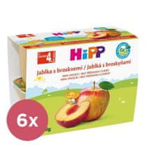 HiPP 6x BIO Jablka s broskvemi (4x 100 g)