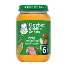 Gerber Organic dětský příkrm zelenina s telecím masem 190 g