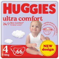 Huggies Pleny jednorázové Ultra Comfort Mega 4 (7-18 kg) 66 ks
