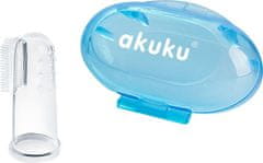 AKUKU První zubní kartáček s pouzdrem Akuku modrý