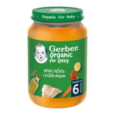 Gerber Organic dětský příkrm mrkev a rajčata s krůtím masem 190 g