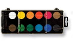 Koh-i-Noor Barvy vodové 12 odstínů - 30 mm, černý barevník, KIN