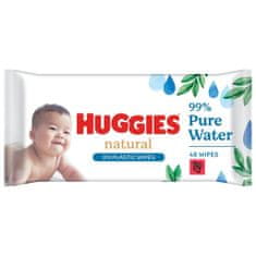 Huggies Natural Pure Water Ubrousky vlhčené 48 ks