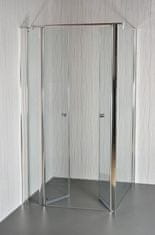 Arttec Sprchový kout rohový SALOON D 18 grape sklo 100 x 80 x 198 cm s vaničkou z litého mramoru LINEA