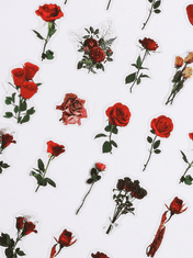 KN Sada 40 samolepek - Červená růže