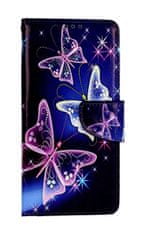 TopQ Pouzdro Honor Magic5 Lite 5G knížkové Modré s motýlky 95504