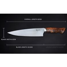 OEM Damaškový kuchyňský nůž MASTERPIECE Mikio-Hnědá KP26710