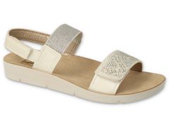 Befado dívčí sandálky CLIP 068Y001 stříbrno-bílé, velikost 29