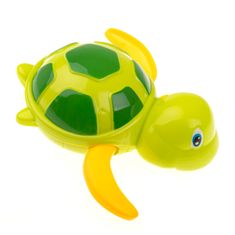 WOWO Zeleno-žlutá vodní želva - natahovací hračka do vany pro děti
