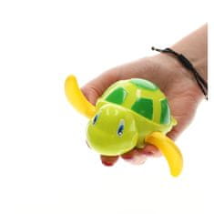 WOWO Zeleno-žlutá vodní želva - natahovací hračka do vany pro děti