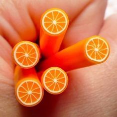 Kraftika Fimo tyčinky, oranžový pomeranč, ovoce, dekorace na nehty