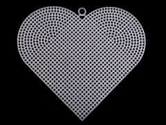 Kraftika 1ks bílá plastová kanava / mřížka vyšívací srdce, čtverec