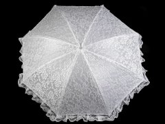 Kraftika 1ks bílá svatební deštník s krajkou