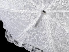 Kraftika 1ks bílá svatební deštník s krajkou