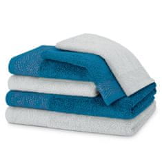 AmeliaHome Sada 6 ks ručníků ALLIUM klasický styl modrá
