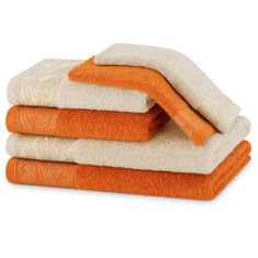 AmeliaHome Sada 6 ks ručníků ALLIUM klasický styl oranžová