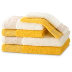 AmeliaHome Sada 6 ks ručníků ALLIUM klasický styl žlutá