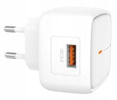 XO Rychlá nabíječka USB QC 3.0 18W 3A, GSM103086 bílá