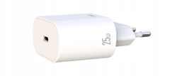 XO Síťová nabíječka USB-C PD 25W USB-C kabel 1m, GSM114398 bílá