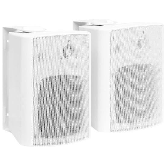 Vidaxl Nástěnné stereo reproduktory 2 ks bílé interiér exteriér 100 W