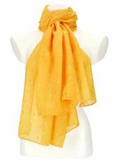 Cashmere Dámský letní jednobarevný šátek / šála 180x90 cm žlutá