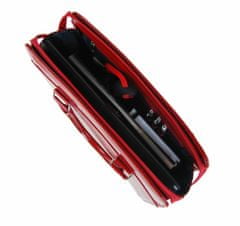 Kraftika Lc-01 červená rýhovaná dámská kabelka pro notebook do