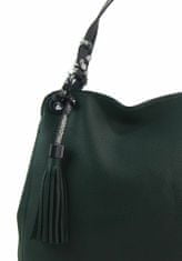 BELLA BELLY Tmavě zelená moderní kabelka přes rameno s hadími ramínky